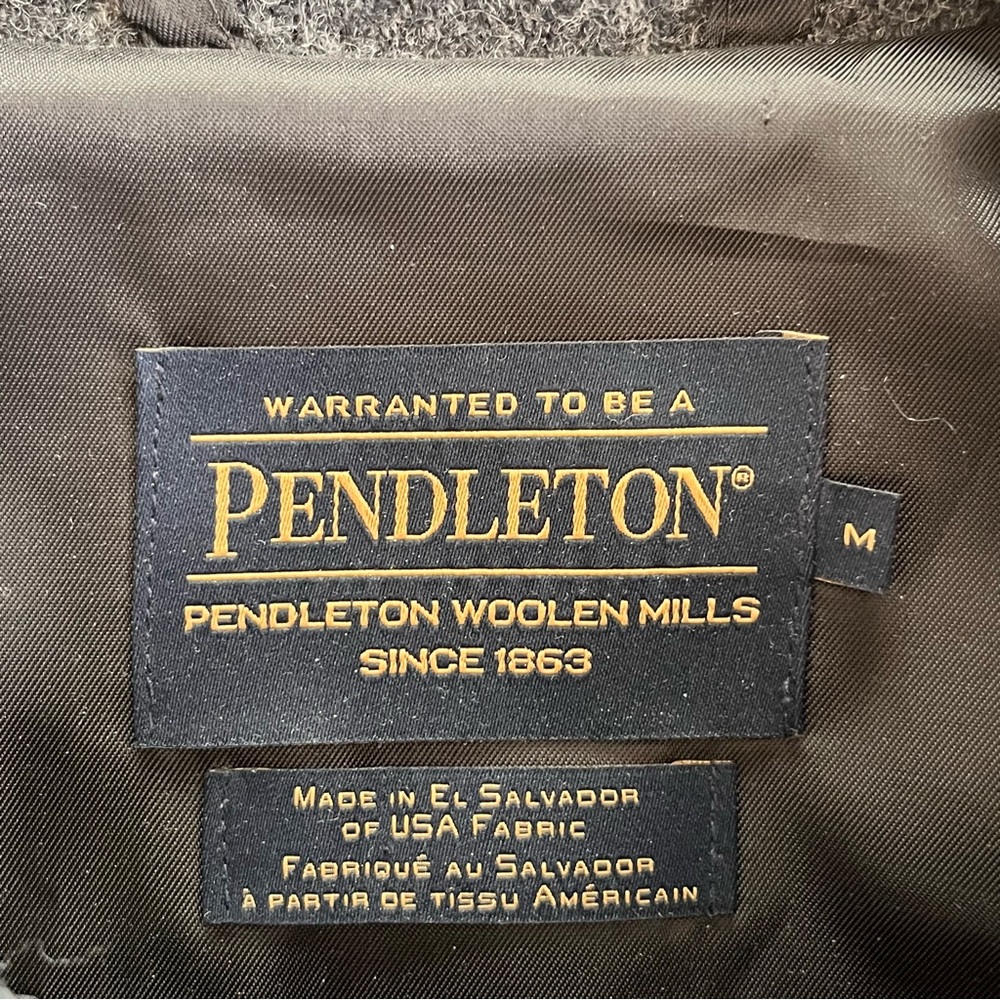 Pendleton Wool Jacket Coat Size Medium Plaid Navy… - image 2